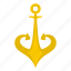 anchor, gold, marine, metal, nautical, old, security 