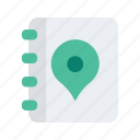 book, bookmark, location, map, navigate, navigation, pin