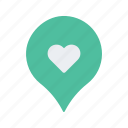 favourite, heart, location, map, navigate, navigation, pin