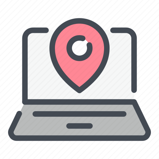 Direction, laptop, location, map, navigation, pin, pointer icon - Download on Iconfinder