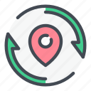 direction, location, marker, navigation, pin, pointer, update