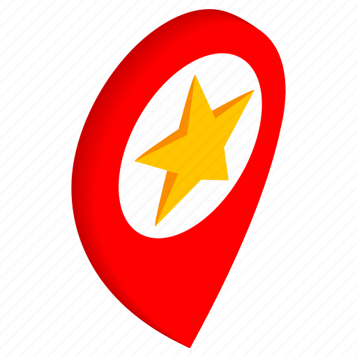 Direction, isometric, location, map, pin, pointer, star icon - Download on Iconfinder