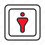 man, toilet, restroom, bathing, signaling 