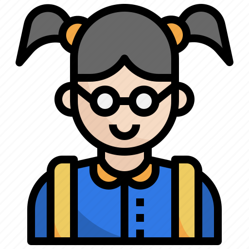 Girl, nerd, glasses, avatar icon - Download on Iconfinder