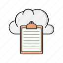 clipboard, cloud, database, document, storage
