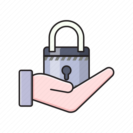 Hand, lock, private, protection, secure icon - Download on Iconfinder