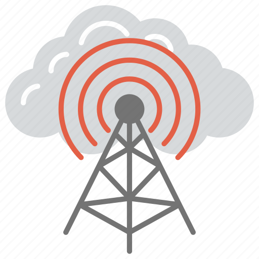 Cloud computing and wifi, cloud computing tower, signal tower, wifi tower, wireless antenna icon - Download on Iconfinder