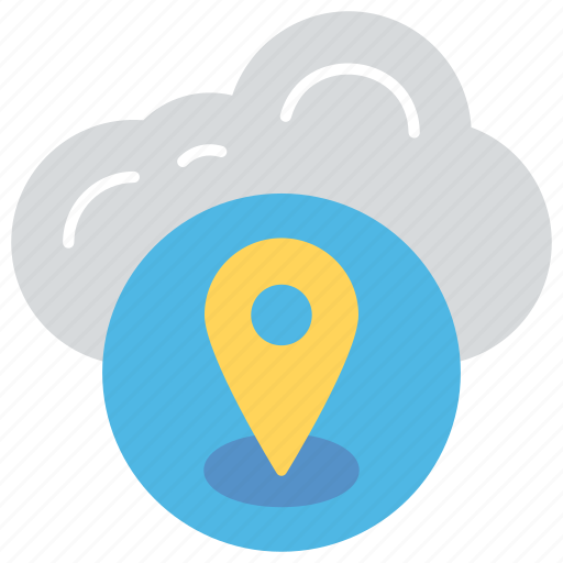 Cloud gps computing, cloud tracker, gps concept, navigation technology, web locationing icon - Download on Iconfinder