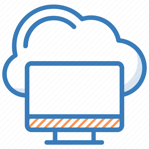 Cloud computing, cloud connection, cloud drive, cloud network, monitor icon - Download on Iconfinder