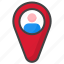 people, location, map, pin, navigation, avatar, man 