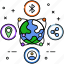 global, network, bluetooth, location, sign, sharing, icon, user 