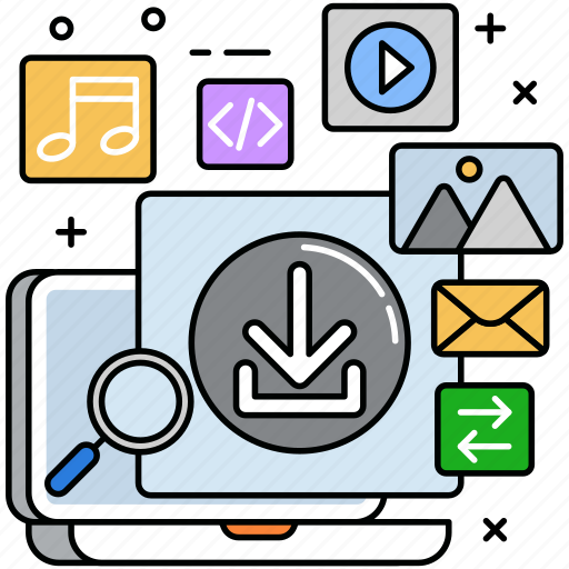 Download, transfer, unload, laptop, coding icon - Download on Iconfinder