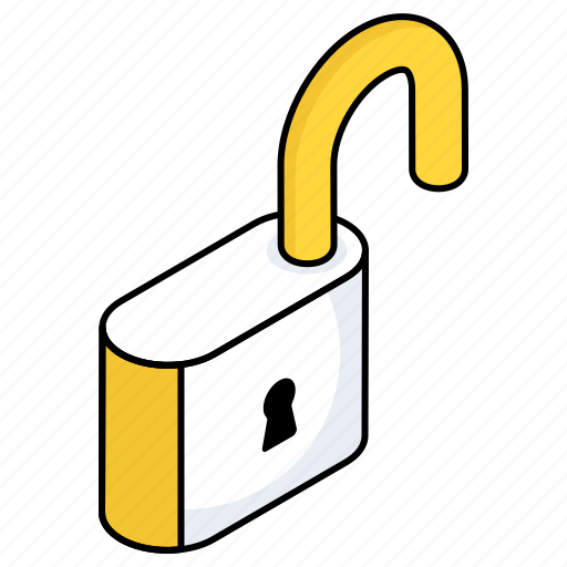 Padlock, unbolt, unlatch, security, protection icon - Download on Iconfinder