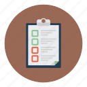 checklist, clipboard, document, documents
