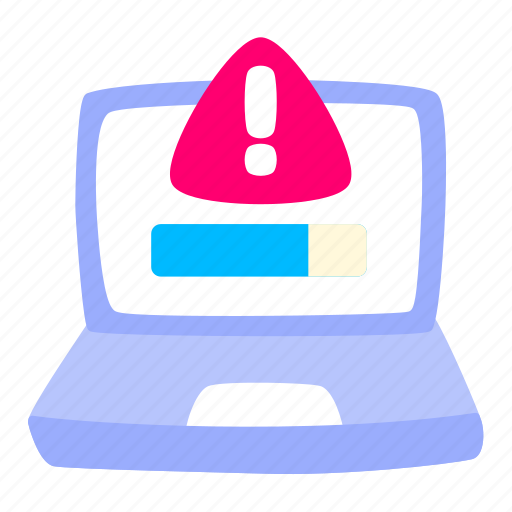 Laptop, warning, virus, broken icon - Download on Iconfinder