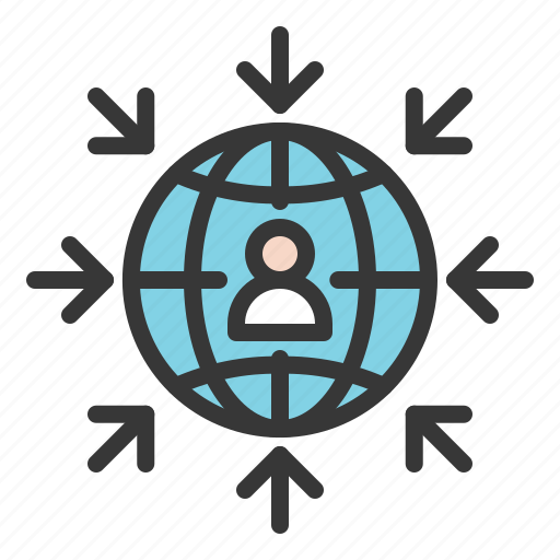 Arrow, communication, global, globe, human, network icon - Download on Iconfinder