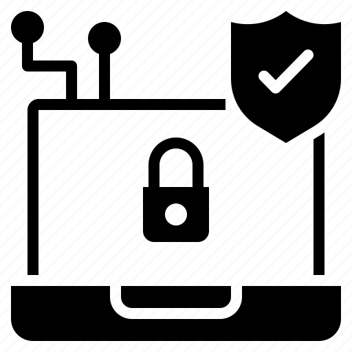 Online, network, connection, laptop, protection, security, shield icon - Download on Iconfinder