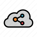 cloud, connection, database, share, storage