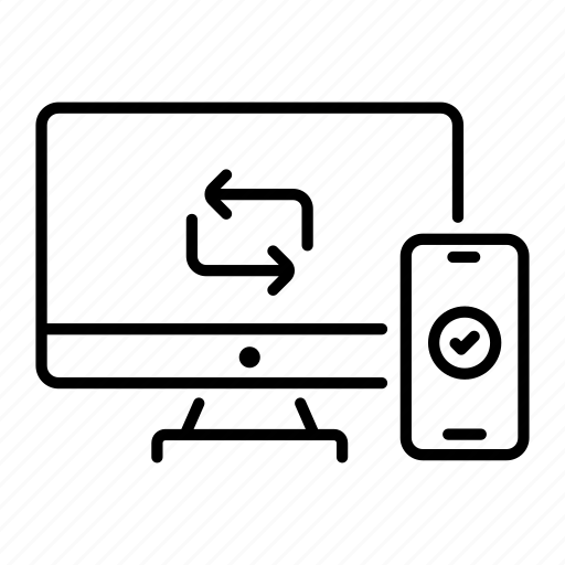 Device synchronization, syncing, computer, monitor, smartphone icon - Download on Iconfinder