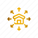 home, network, networking, connection, arrows