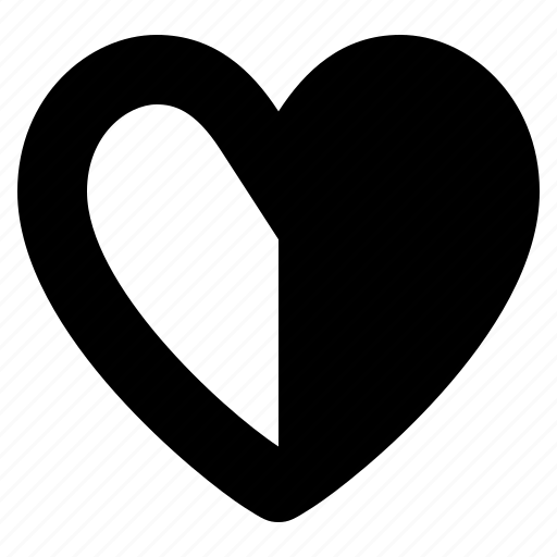 Favorite, half, heart, like, love, save, guardar icon - Download on Iconfinder
