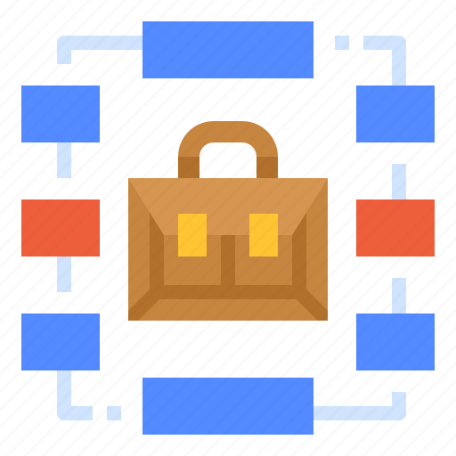 Briefcase, business, flowchart, model, planning icon - Download on Iconfinder