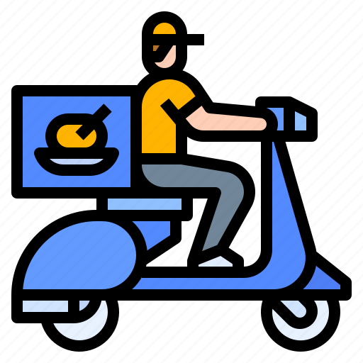 Deliver, delivery, food, man, scooter icon - Download on Iconfinder