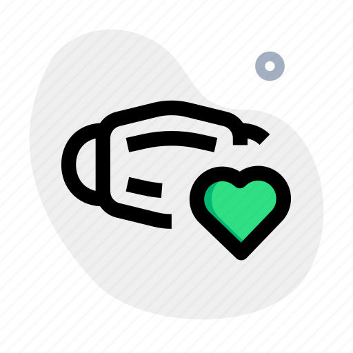 Heart, mask, corona, new normality, safety icon - Download on Iconfinder