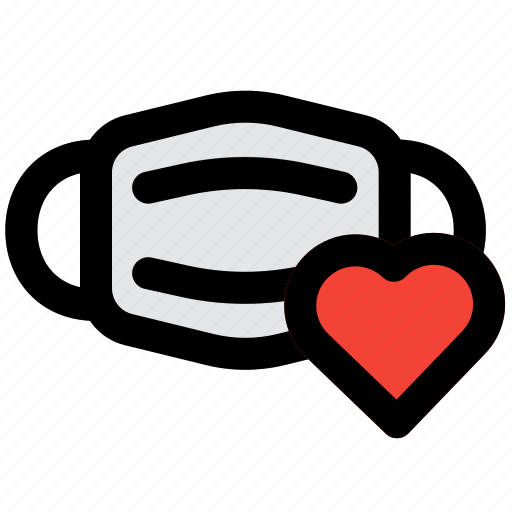 Heart, mask, corona, new, normality icon - Download on Iconfinder