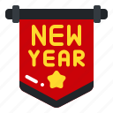 new, year, happy, party, banner, ribbon
