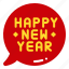 speech, bubble, happy, new, year, chat, message, communications, greetings 
