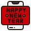 mobile, phone, smartphone, cell, happy, new, year, greetings, birthday, party 