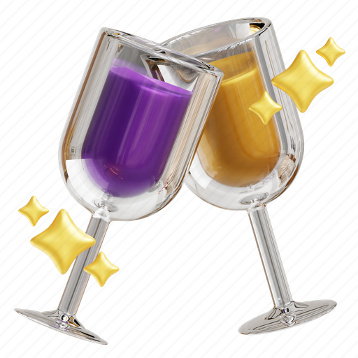 Cheers, drink, toasting, glass, beverage, fruit, juice 3D illustration - Download on Iconfinder