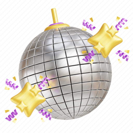 Disco, ball, light, party, dance, decoration, new 3D illustration - Download on Iconfinder