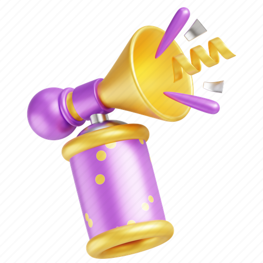 Party, horn, celebration, blower, whistle, birthday, new 3D illustration - Download on Iconfinder