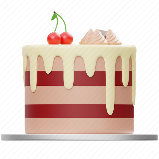 Cake, sweet, cream, dessert, bakery, birthday, food 3D illustration - Download on Iconfinder