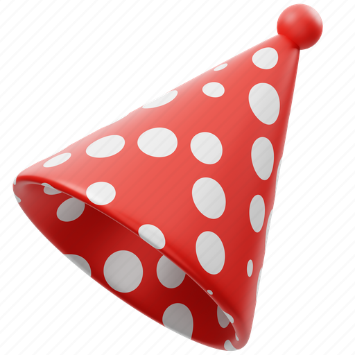 Party, hat, new year, birthday, celebration, cap, polkadot 3D illustration - Download on Iconfinder