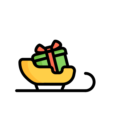 Gift, holiday, present, sled, sledge, sleigh, toboggan icon - Free download