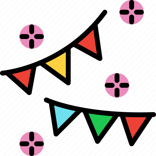 Celebration, christmas, festival, flags, new year, party, triangle icon - Download on Iconfinder