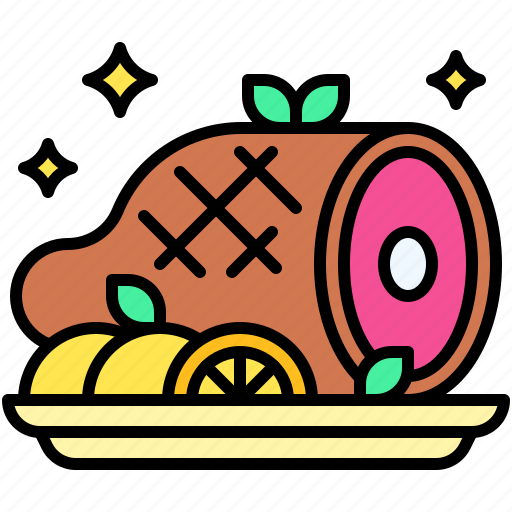 Party, celebrate, event, holiday, ham, food, pork icon - Download on Iconfinder
