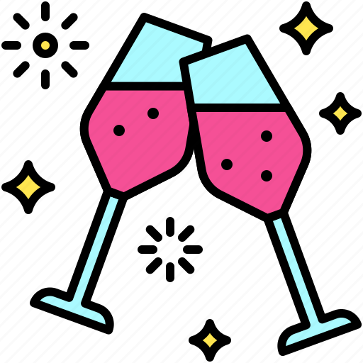 Party, celebrate, event, holiday, cheer, champagne, wine icon - Download on Iconfinder