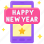 party, celebrate, event, holiday, mobile phone, happy new year, message 
