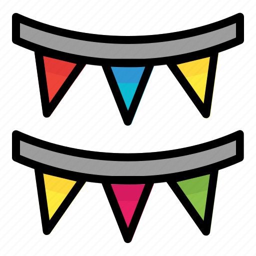 Bunting, birthday, celebration, party, new year, festival, holiday icon - Download on Iconfinder