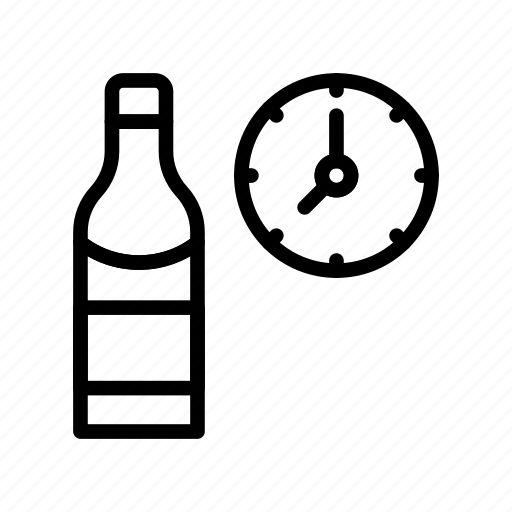 Beer, bottle, clock, drink, wine icon - Download on Iconfinder