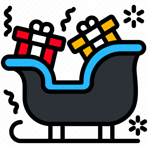 Sleigh, sled, transportation, winter, gift icon - Download on Iconfinder
