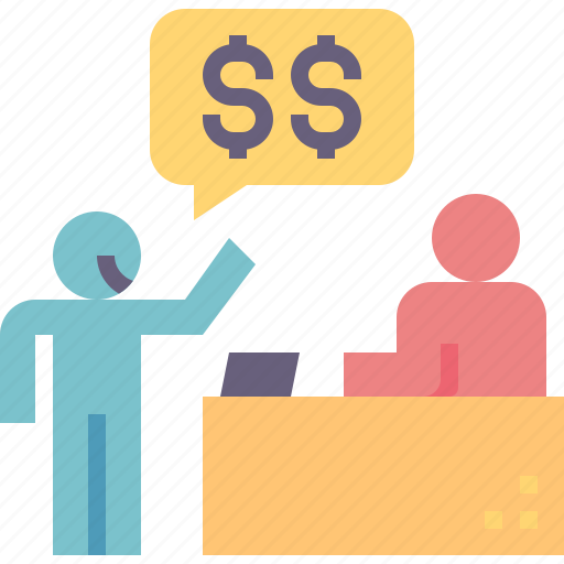 Ask, raise, hr, salary, negotiation, money, salesman icon - Download on Iconfinder