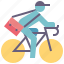 bike, work, messenger, biker, delivery, exercise 