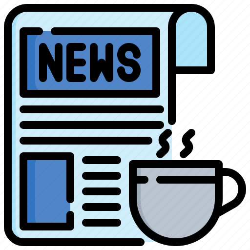 Newspaper, communications, journal, news, coffee, cup icon - Download on Iconfinder