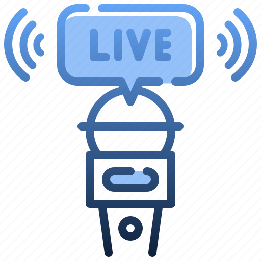 Live, stream, microphone, news, report icon - Download on Iconfinder