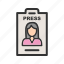 anchor, card, employee, female, id, media, profile 